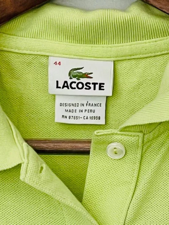 Lacoste Preppy Women's Feminine Fitted Polo Shirt Key Lime Green 44 - Picture 4 of 8